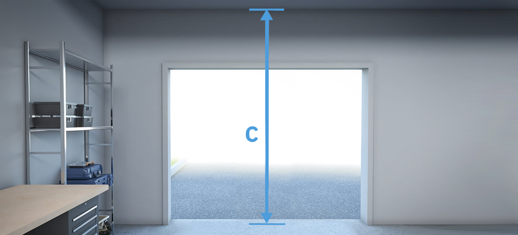 measure distance between floor ceiling garage door
