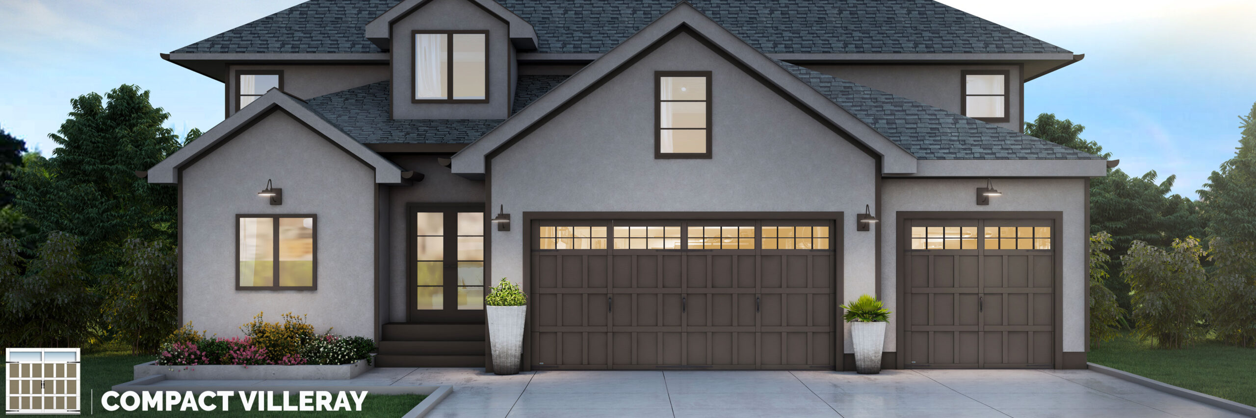 compact villeray carriage house style garage door by garex scaled